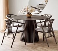 House Nordic Osaka-Agustin pyöreä 4-hengen ruokailuryhmä savutammi/hiekka