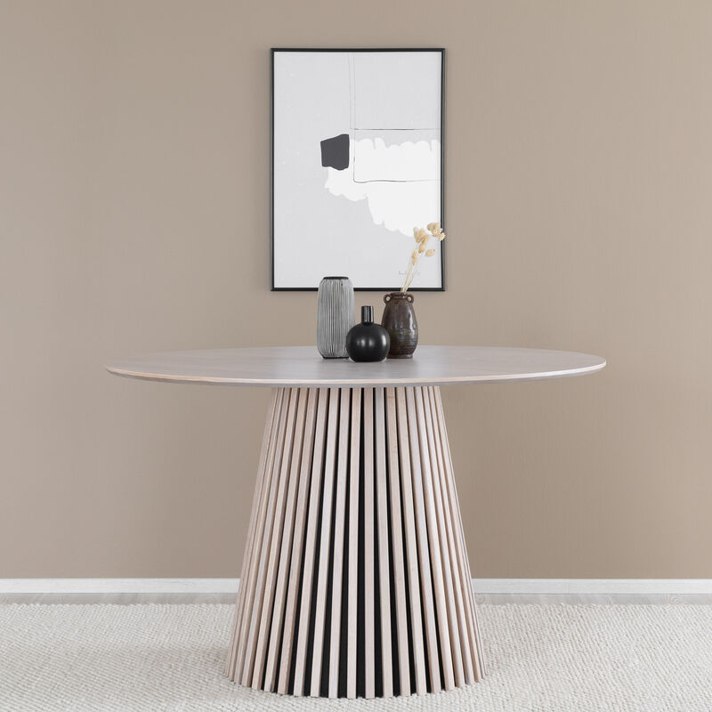 Villa pyöreä ruokapöytä Ø120 cm valkotammi