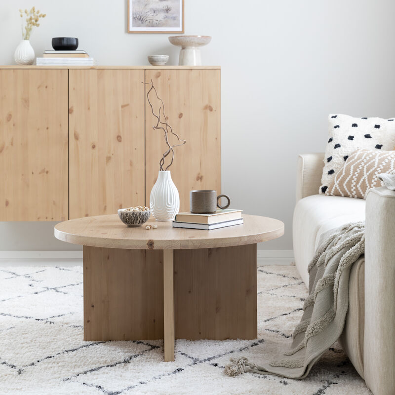 Havu sohvapöytä Ø80 cm hiekka