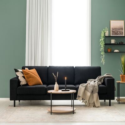 Kairo 3-istuttava sohva musta Hygge 99, asiakaspalautus