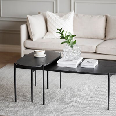 Rowico Home Skye ovaali sohvapöytä 80x40 cm musta