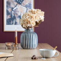 M&M Zebra vaasi Ø19 cm sininen/valkoinen