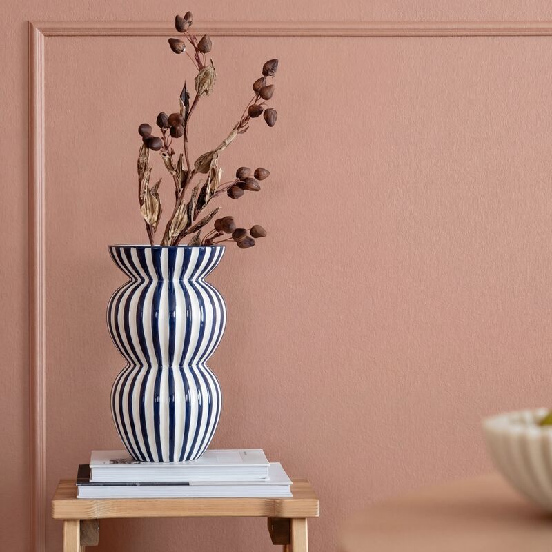 M&M Zebra vaasi Ø16 cm sininen/valkoinen