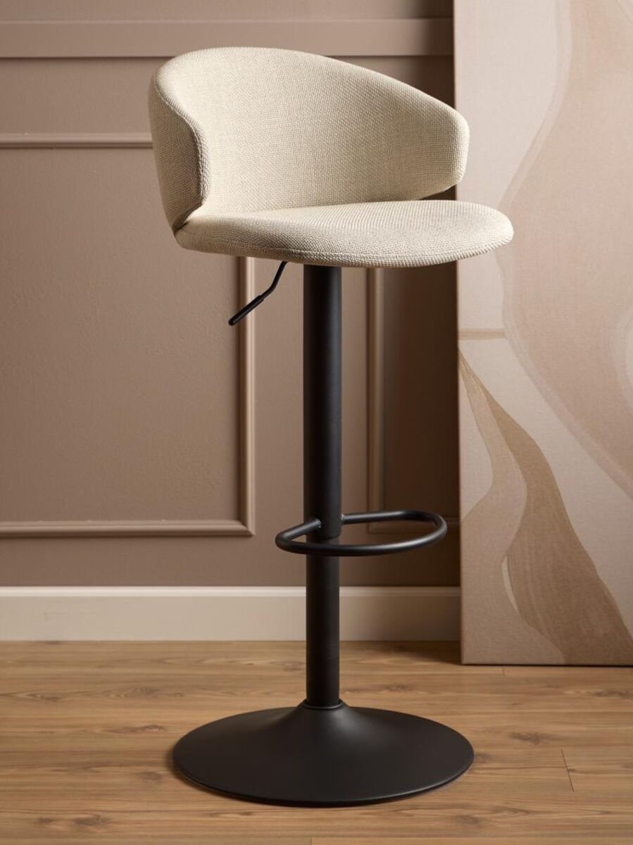 Ella baarituoli vaalea beige basel 24, mustat jalat