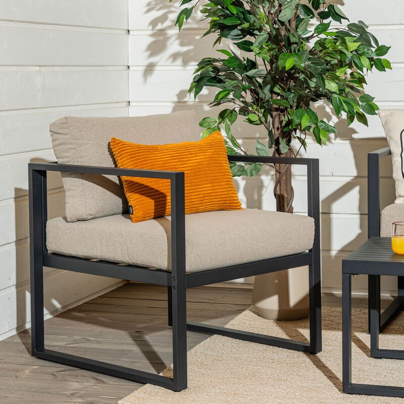 Line nojatuoli musta/hiekka