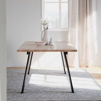 Rowico Home Winnipeg ruokapöytä 200x100 cm valkolakattu tammi/musta, asiakaspala