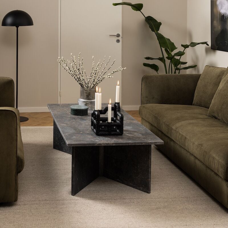 Vega marmori sohvapöytä 140x70 cm matta ruskea