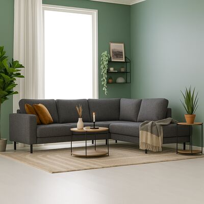 Kairo avokulmasohva oikea harmaa Hygge 95, asiakaspalautus