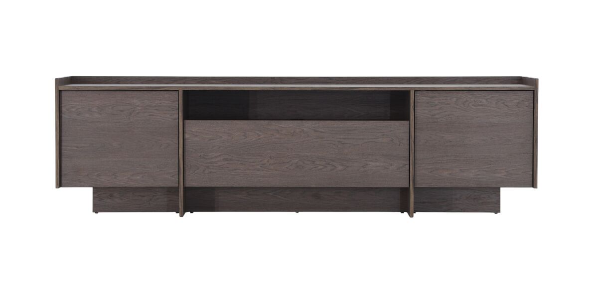 Japandi tv-taso 197x38x57 cm tummanruskea