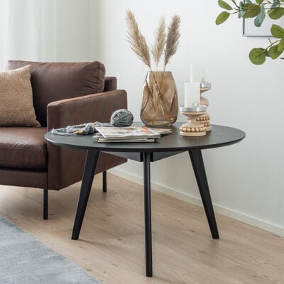 Rowico Home Yumi sohvapöytä pyöreä 90 cm valkolakattu tammi, asiakaspalautus