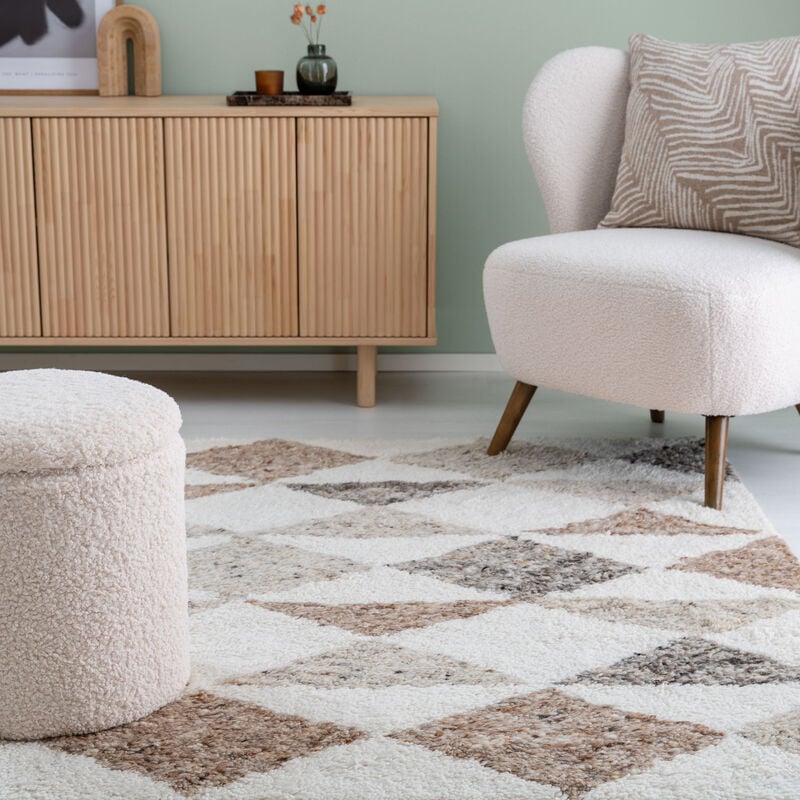 Mooda Siimes villamatto valkoinen/beige