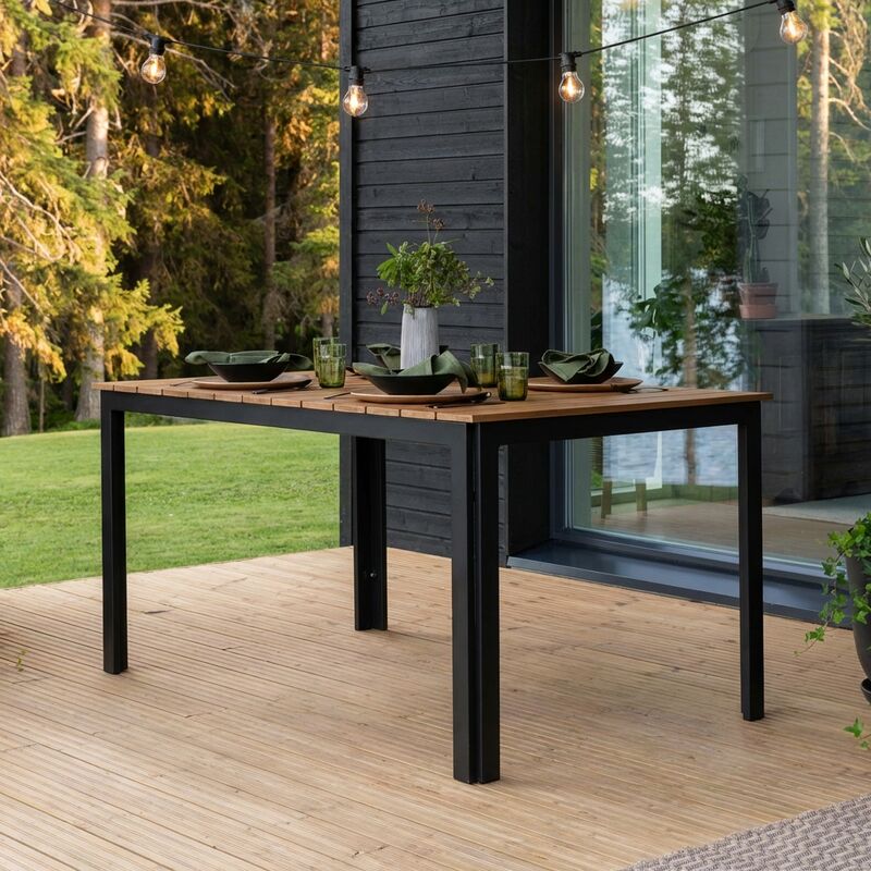 Brafab Patio aintwood ruokapöytä 207x100 musta/tiikki