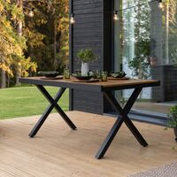 Brafab Cap aintwood ruokapöytä 148x86 cm musta/tiikki