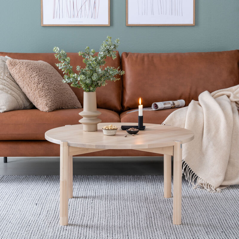 Koivu pyöreä sohvapöytä Ø80 cm koivu luonnonväri
