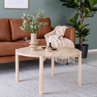 Koivu pyöreä sohvapöytä Ø80 cm koivu luonnonväri, asiakaspalautus