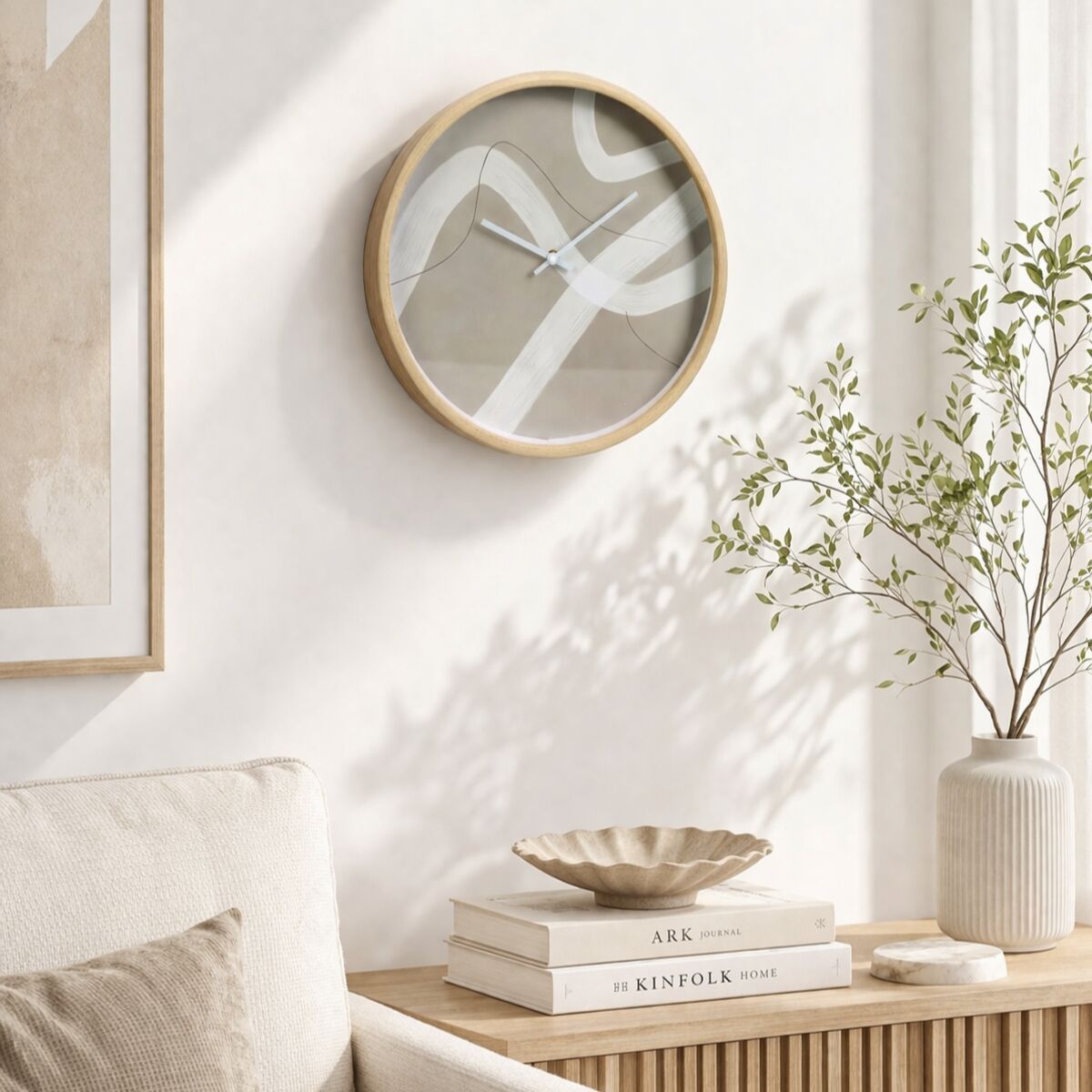 Vilma seinäkello 38 cm beige/valk