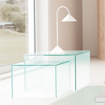 Dice 2-osainen lasinen sarjapöytä ruskea