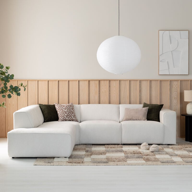 Hali avokulmasohva vasen Storm 02 valkoinen