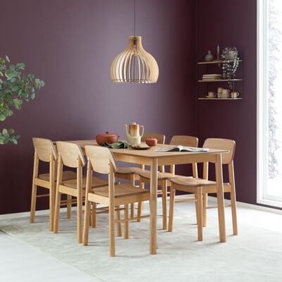 Tovi 6-hengen ruokailuryhmä lakattu tammi, kuvausmalli