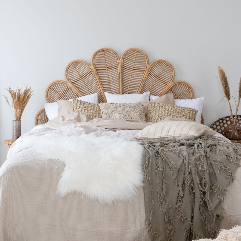 Pilvi sängynpääty 160 cm, luonnonväri rottinki