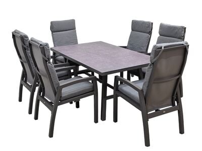 AH-S01 pöytä ja 6 tuolia 160x97 musta, kuvausmalli