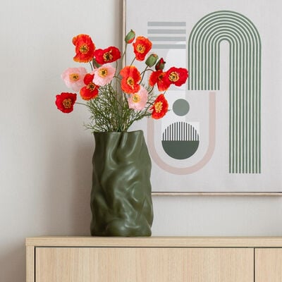 House Nordic Winona keraaminen vaasi 15x25,5 cm vihreä