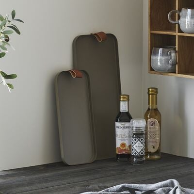 House Nordic Tara metallitarjotin 2 kpl setti ruskea