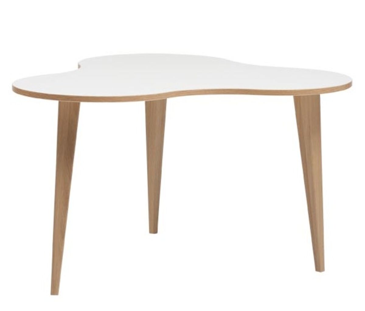 Luna sohvapöytä 85 cm valkoinen tammireunalla/tammi
