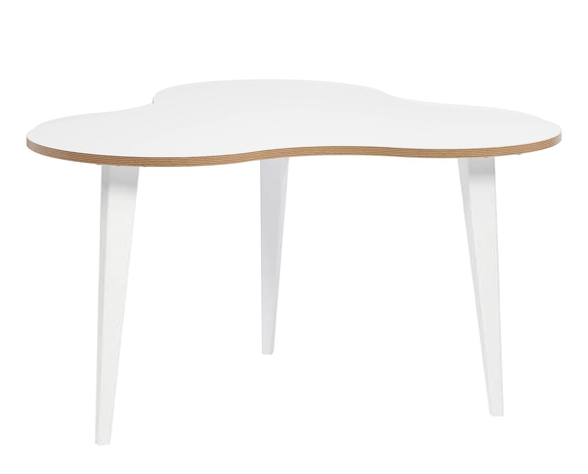 Luna sohvapöytä 85 cm valkoinen tammireunalla/valkoinen