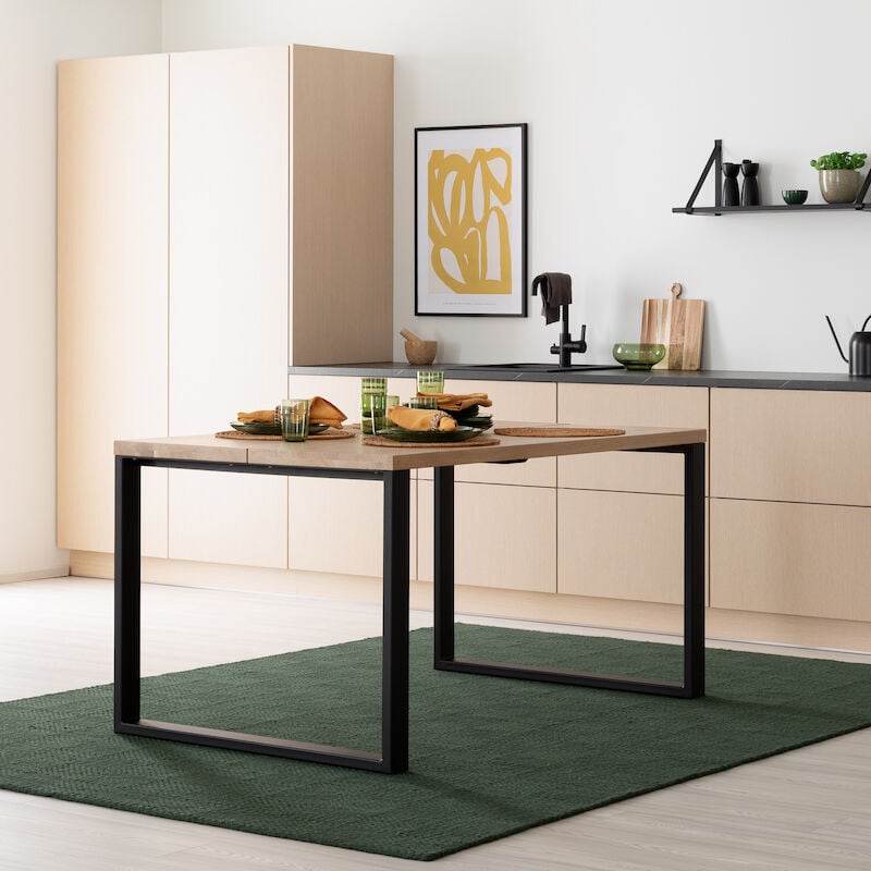 Manner tammi lankkupöytä 140x90 cm lakattu tammi/musta