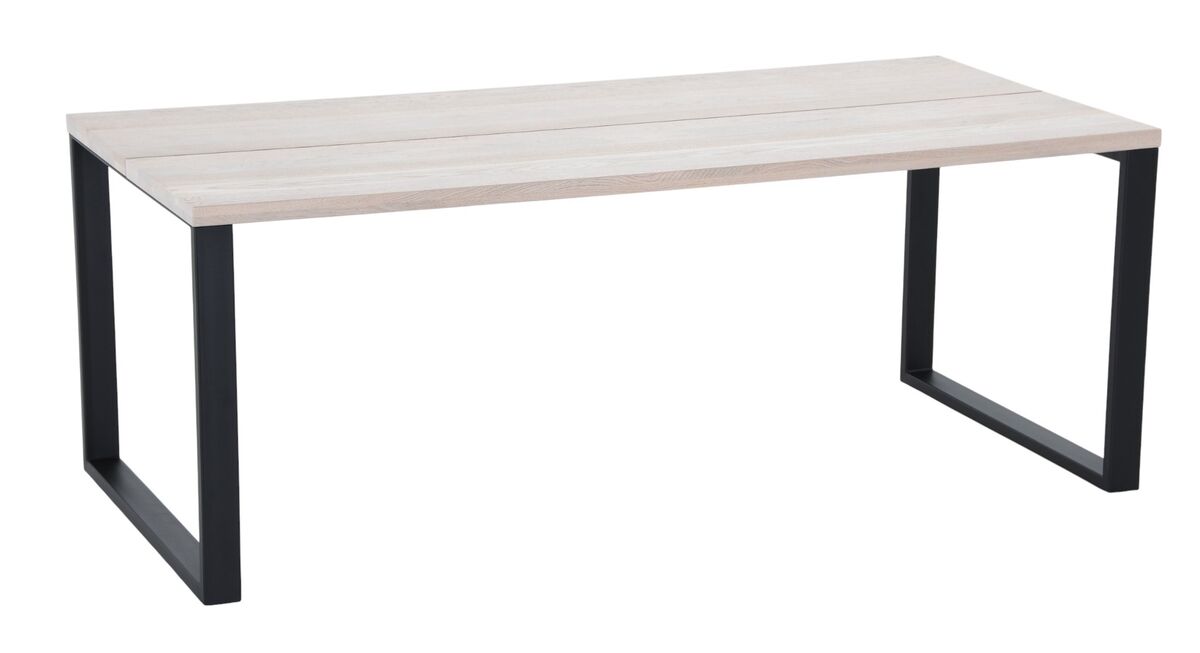 Manner tammi lankkupöytä 195x90 cm valkolakattu tammi/musta A-laatu