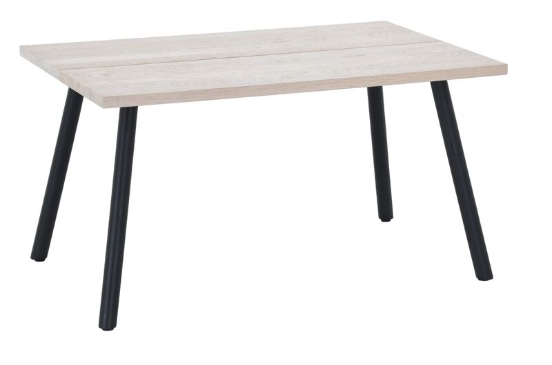 Veini tammi lankkupöytä 140x90 cm valkolakattu tammi/musta A-laatu