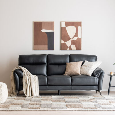 Honka 3-istuttava nahkasohva valkoinen