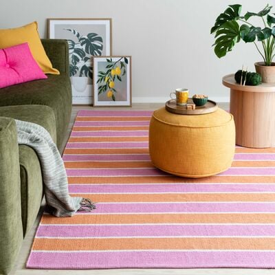 Karkki puuvillamatto 60x90 cm pinkki/oranssi