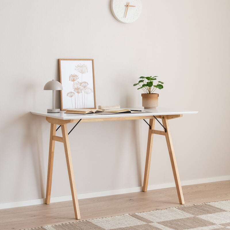 House Nordic Vojens työpöytä valkoinen/luonnonväri