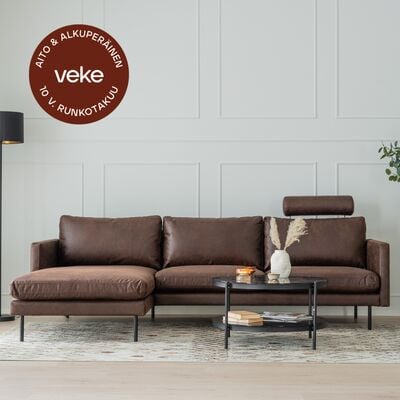 Scandic Copenhagen divaanisohva vasen ruskea Colorado 05 bonded-nahka, asiakaspa