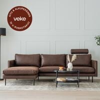 Scandic Copenhagen divaanisohva vasen ruskea Colorado 05 bonded-nahka, asiakaspa