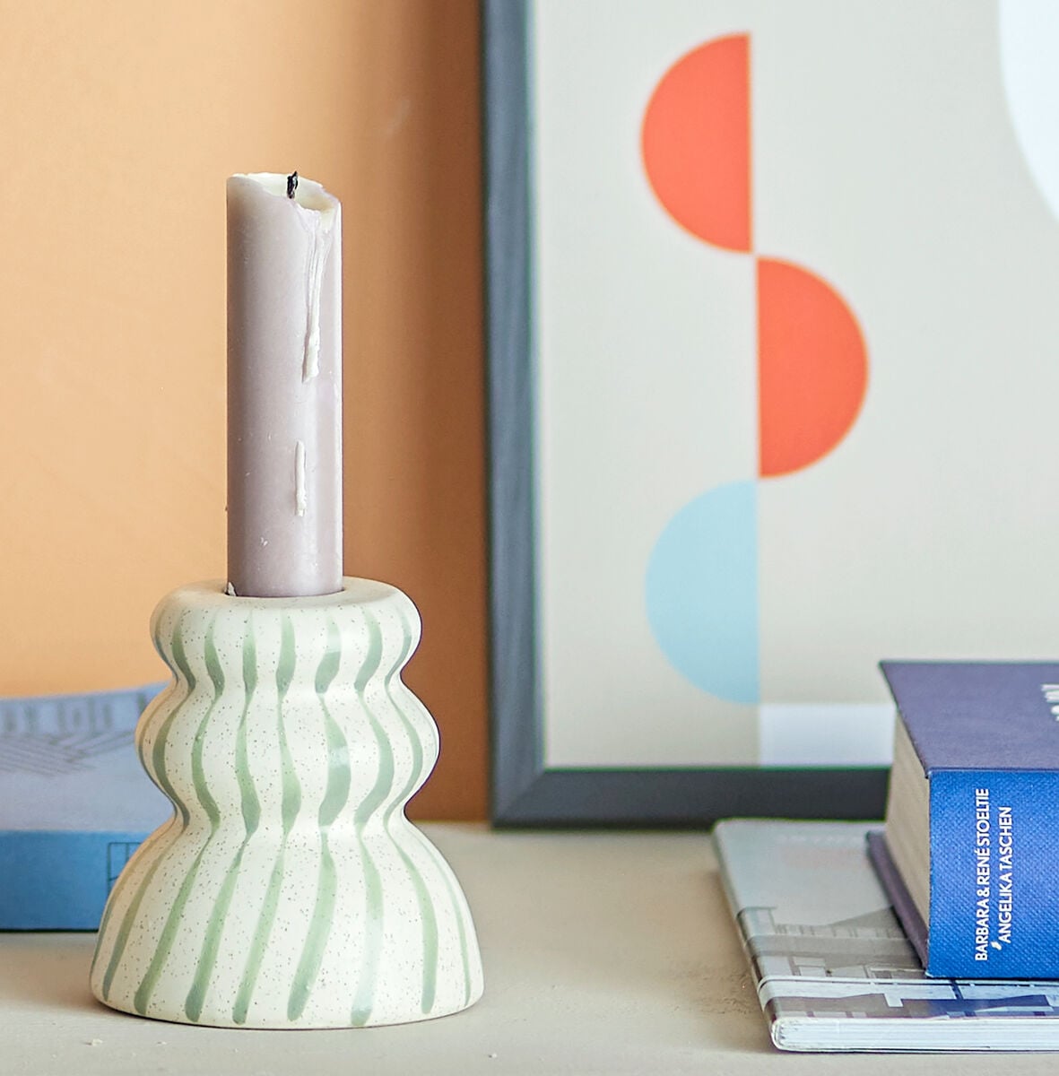 Bloomingville Gabin kynttilänjalka vihreä