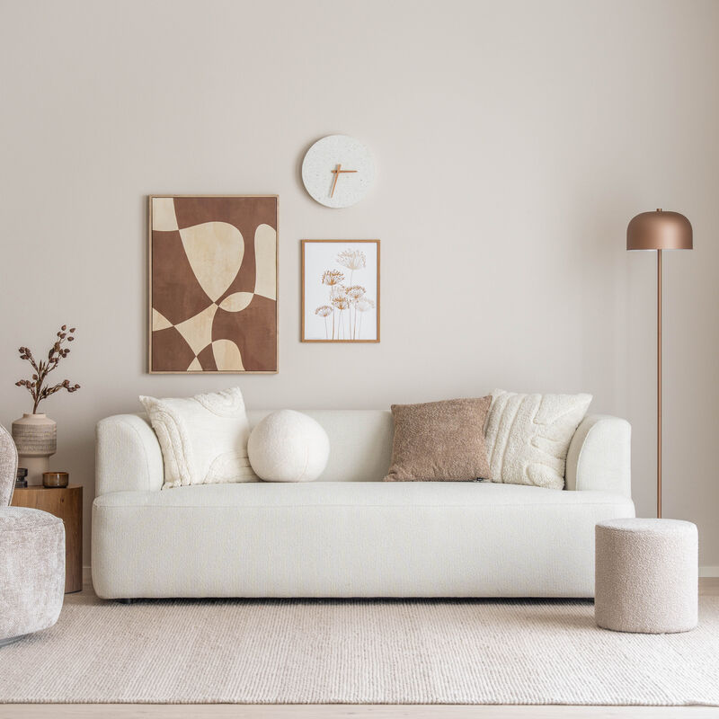 Kaari 3-istuttava sohva vaalea beige Pixie 25