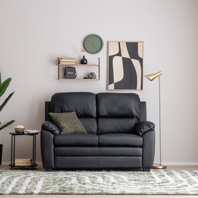 Barcelona 2-istuttava sohva musta Bonded/kn, kuvausmalli