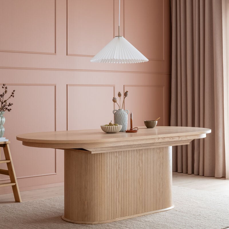 Mooda Milan ruokapöytä 210-270x100x76 cm valkotammi