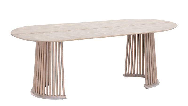 Suoma ovaali ruokapöytä 200x97 cm valkaistu antiikkipetsattu