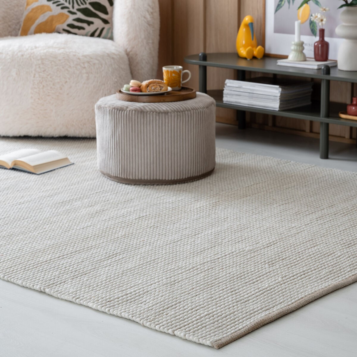 Rosanna villamatto 200x290 cm beige/valkoinen