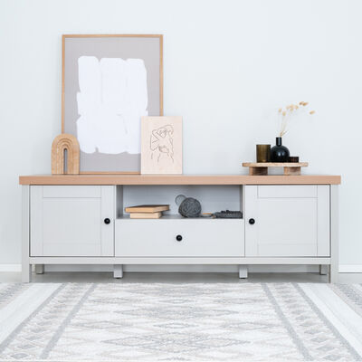 Sevilla tv-taso 150x42x50 cm vaaleanharmaa/tammi, asiakaspalautus