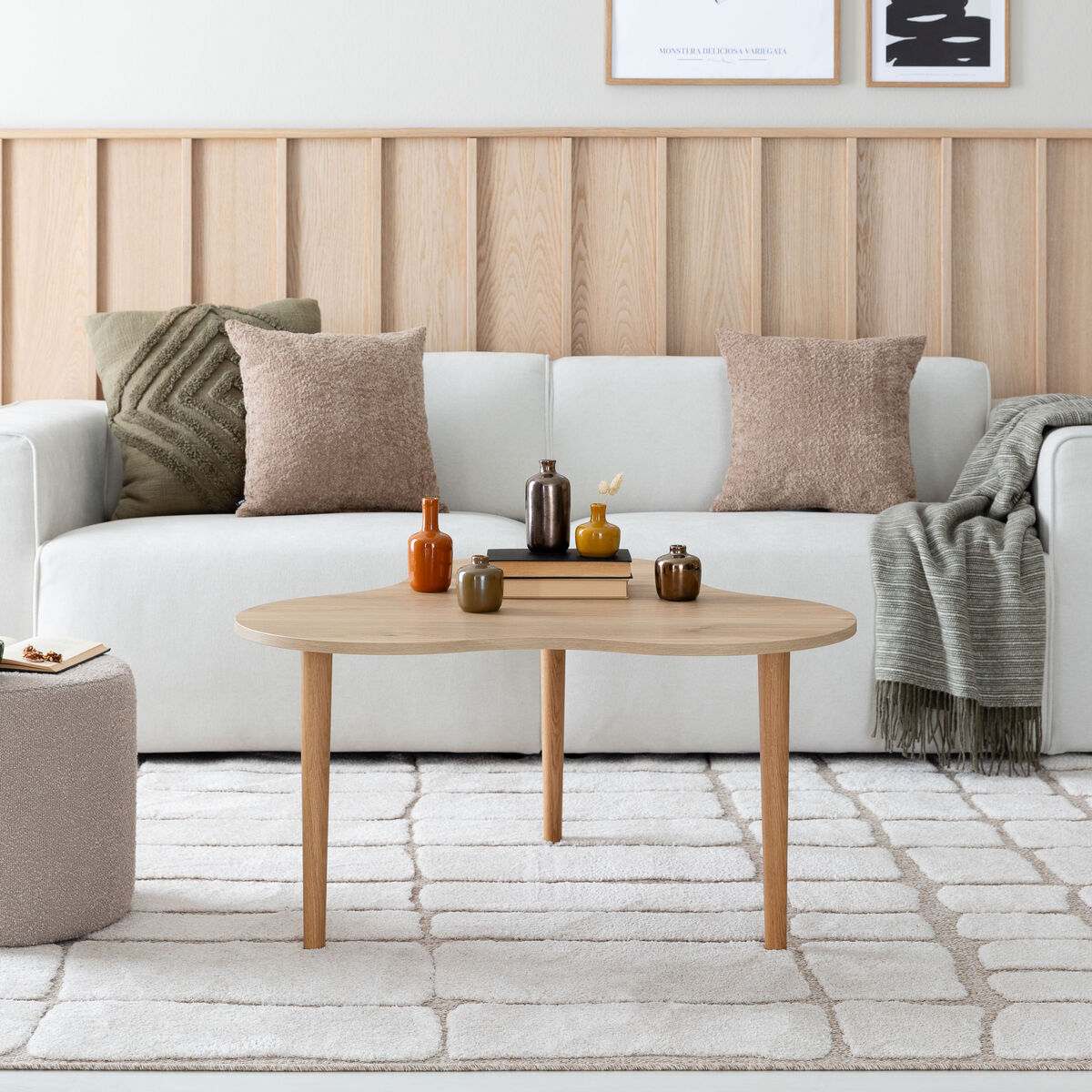 Luode muoto sohvapöytä 85 cm tammi