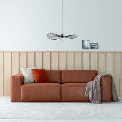 Hali 3 -istuttava sohva nahkaverhoiltu musta  Kentucky 1