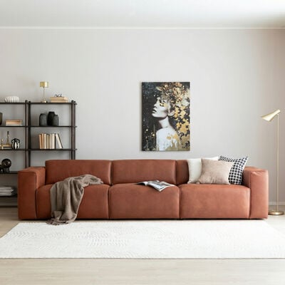 Hali 4 -istuttava sohva nahkaverhoiltu musta Kentucky 1