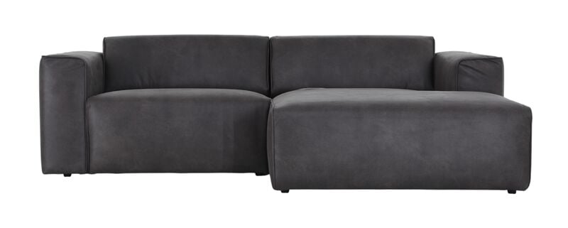 Hali divaanisohva oikea nahkaverhoiltu musta Kentucky 1