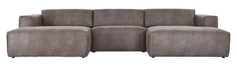 Hali U -sohva nahkaverhoiltu beige Kentucky 2