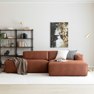 Hali divaanisohva avopäädyllä oikea nahkaverhoiltu musta  Kentucky 1